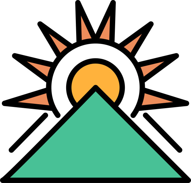 太阳logo设计,金字塔标志