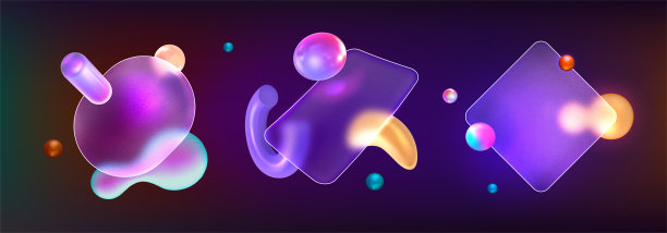 玻璃材质方块矩形圆圈