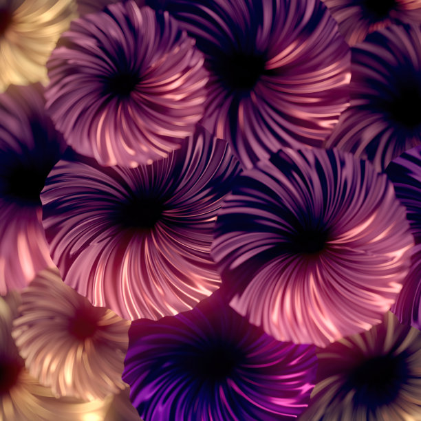 立体梦幻紫色花朵