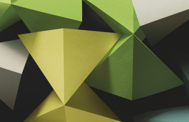 绿色立体几何抽象背景底纹高清