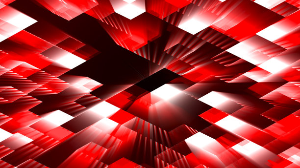 红色几何抽象拼接立体背景高清