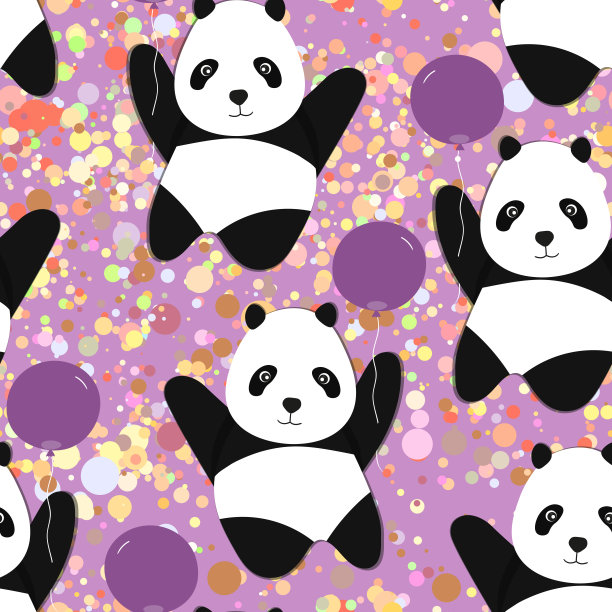 熊猫花纹图案