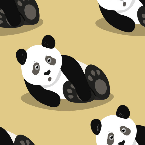 熊猫花纹图案