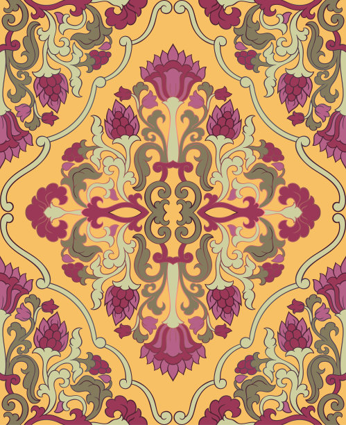 复古欧式花纹边框地毯