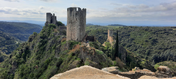 航拍欧洲中世纪城堡废墟