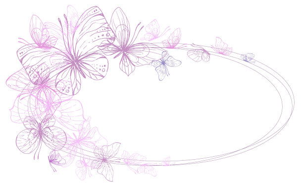 美丽蝴蝶和花环