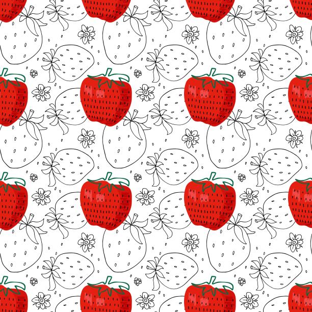 草莓,浆果,乱画