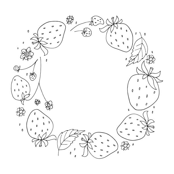 草莓,草图,浆果