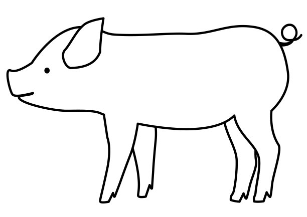 草图,猪,符号