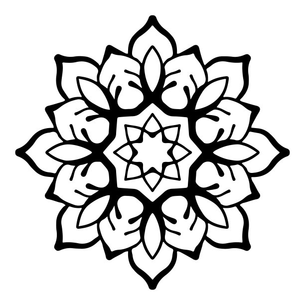 黑白花卉花边设计