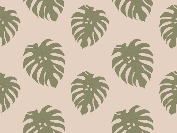 棕榈叶子四方连续图