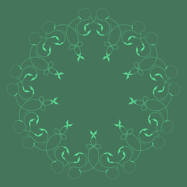 绿色圆形树叶框架背景矢量图