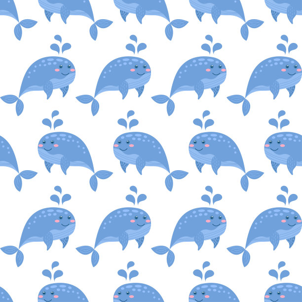 可爱卡通动物海豚插画素材