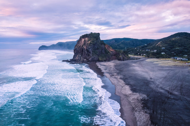 奥克兰海滨夕阳风景