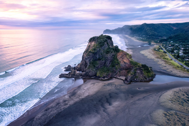 奥克兰海滨夕阳风景