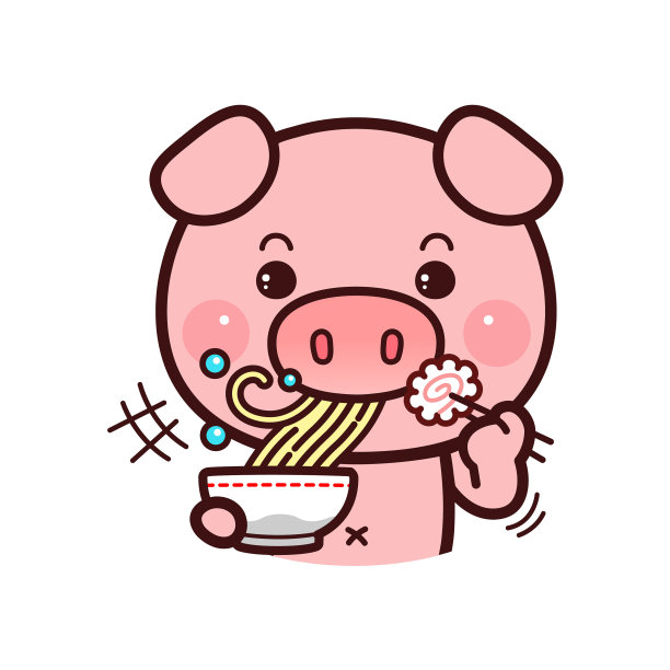 卡通猪餐饮食品logo设计