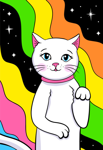 卡通设计太空猫