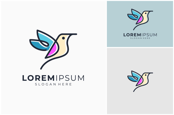创意飞翔小鸟logo标志设计