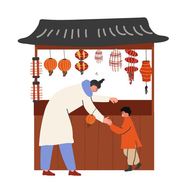 清明古风女子插画