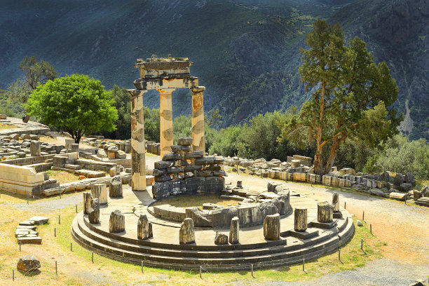 希腊德尔菲遗址遗迹神庙古希腊