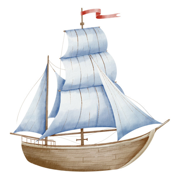 帆船白帆扬帆远航图片