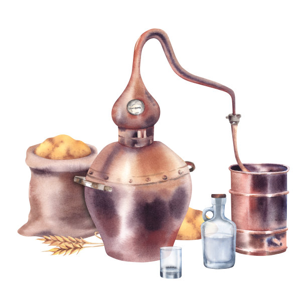 竹篮手绘传统美食插画