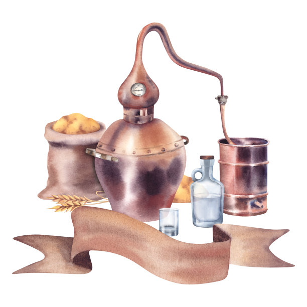 竹篮手绘传统美食插画