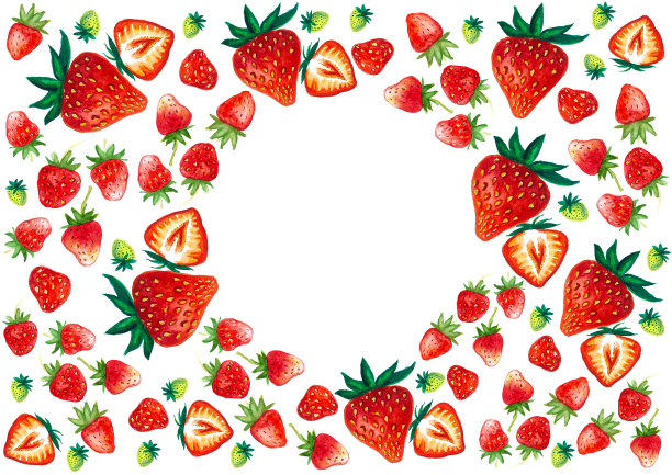 手绘橙色切片水果图案