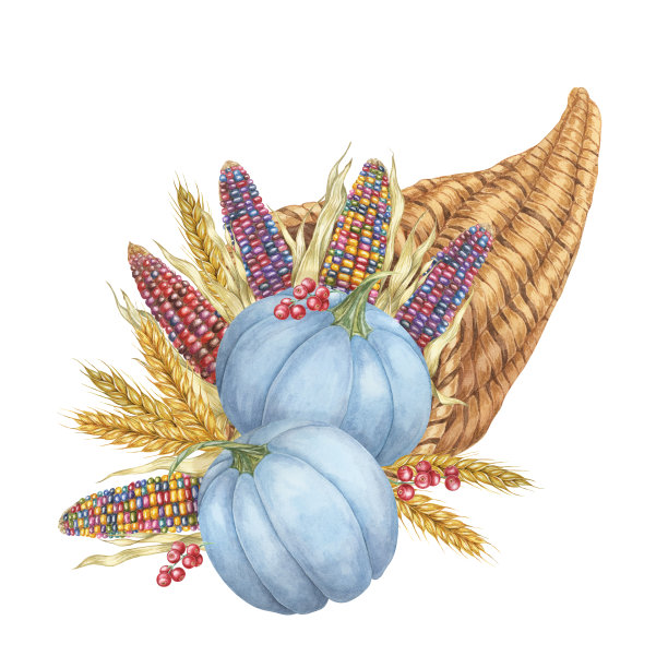 竹篮手绘传统美食插画