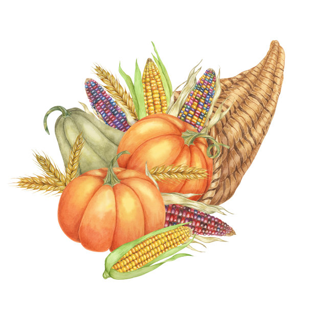 竹篮手绘传统美食插画