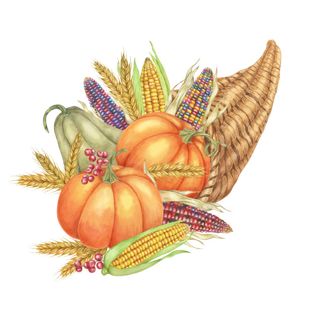 竹篮手绘传统美食插画