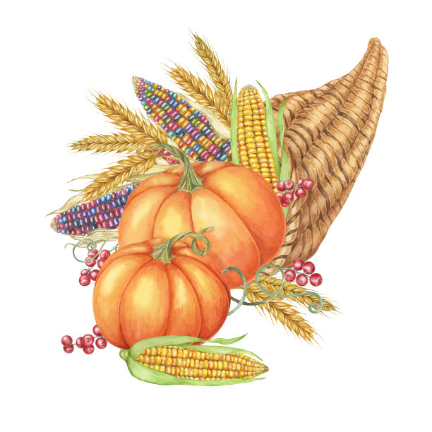 竹篮手绘传统美食插画