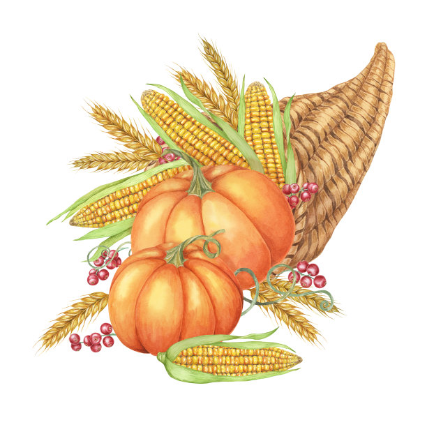 竹篮手绘传统美食插画