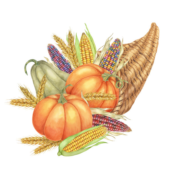 竹篮手绘传统美食插画