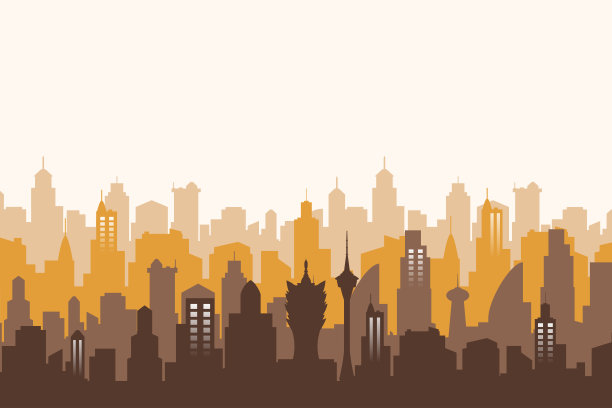 中国澳门地标建筑海报设计