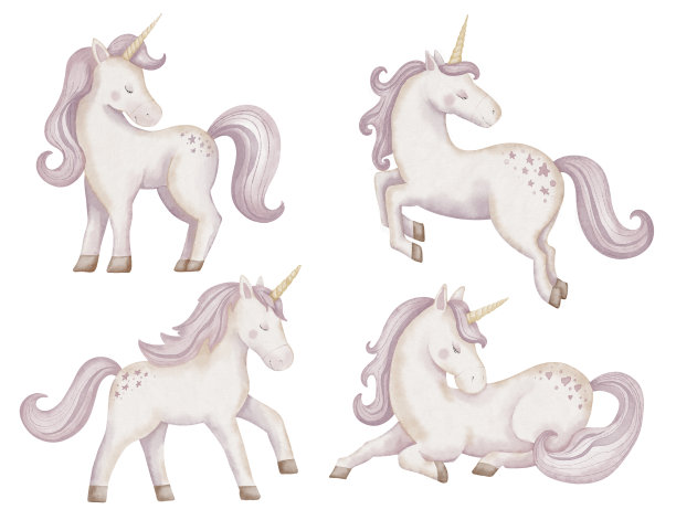 卡通手绘梦幻独角兽