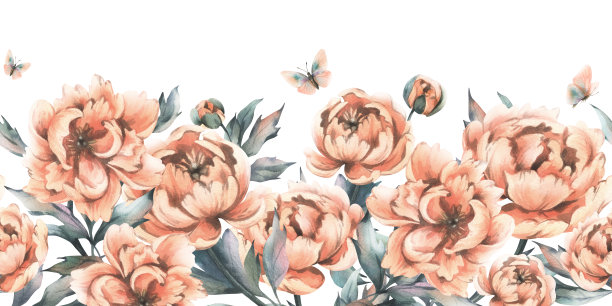 手绘小清新树叶花卉花环