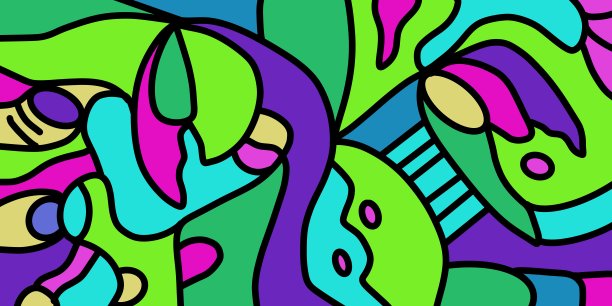 涂鸦复古风格手绘街头艺术插画