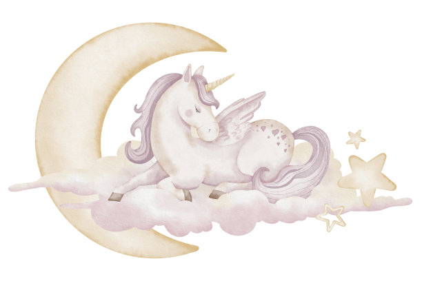 卡通手绘梦幻独角兽