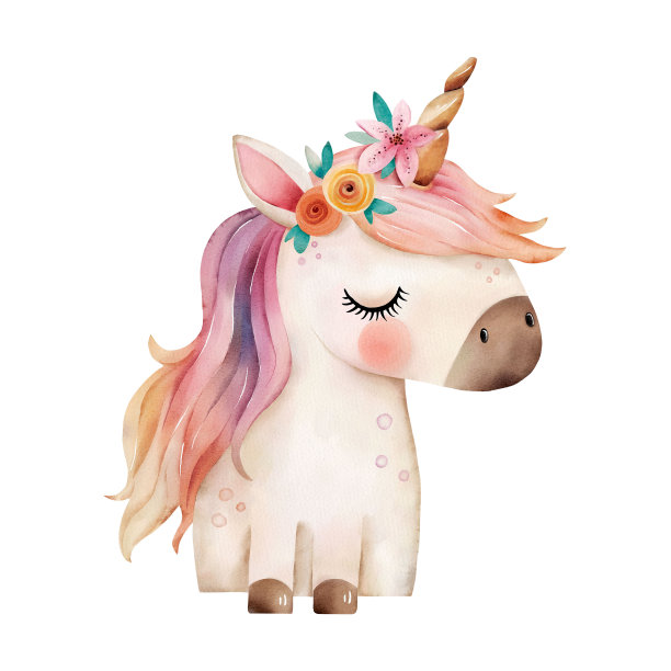 卡通手绘梦幻独角兽