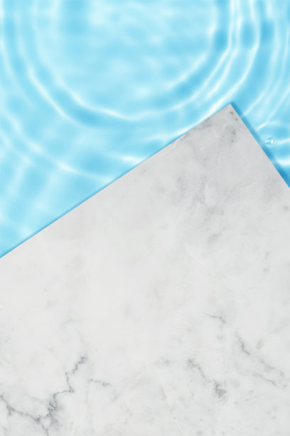 清新蓝绿棕榈叶图案背景