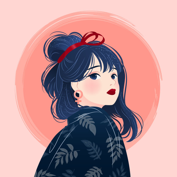 中式优雅女性插画海报