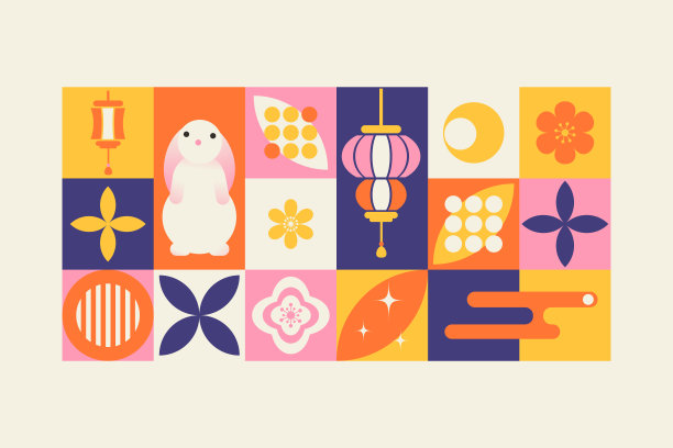 中秋节月饼包装插画