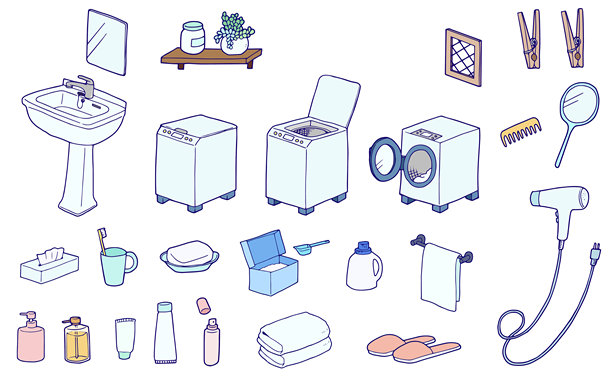 矢量插图简约生活用品镜子