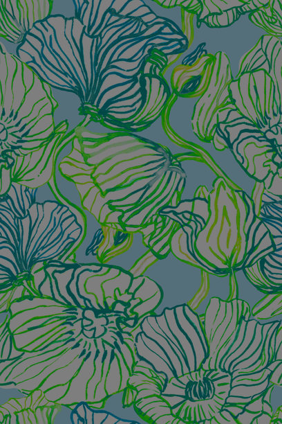 手绘小清新树叶花卉花环