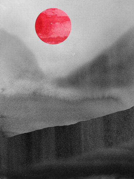 水墨画手绘抽象画