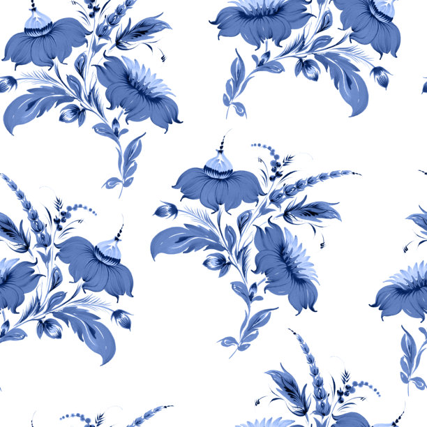 中式手绘植物叶子