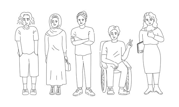 欢呼的学生插画