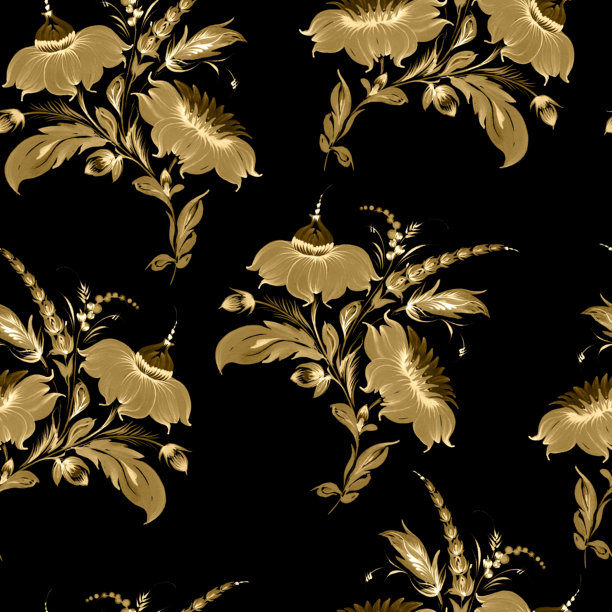 中式手绘植物叶子