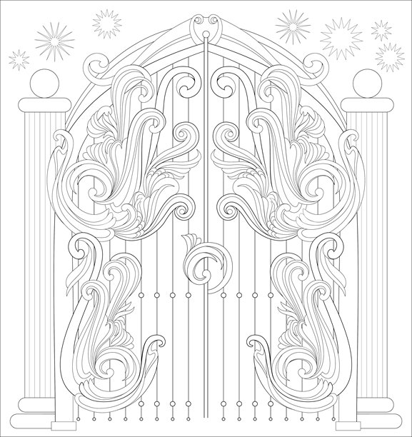 黑白建筑装饰画